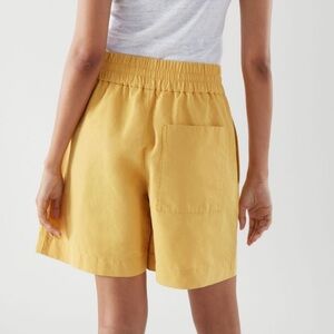 COS Women's Mustard Yellow Bermuda 100% Cotton Shorts -